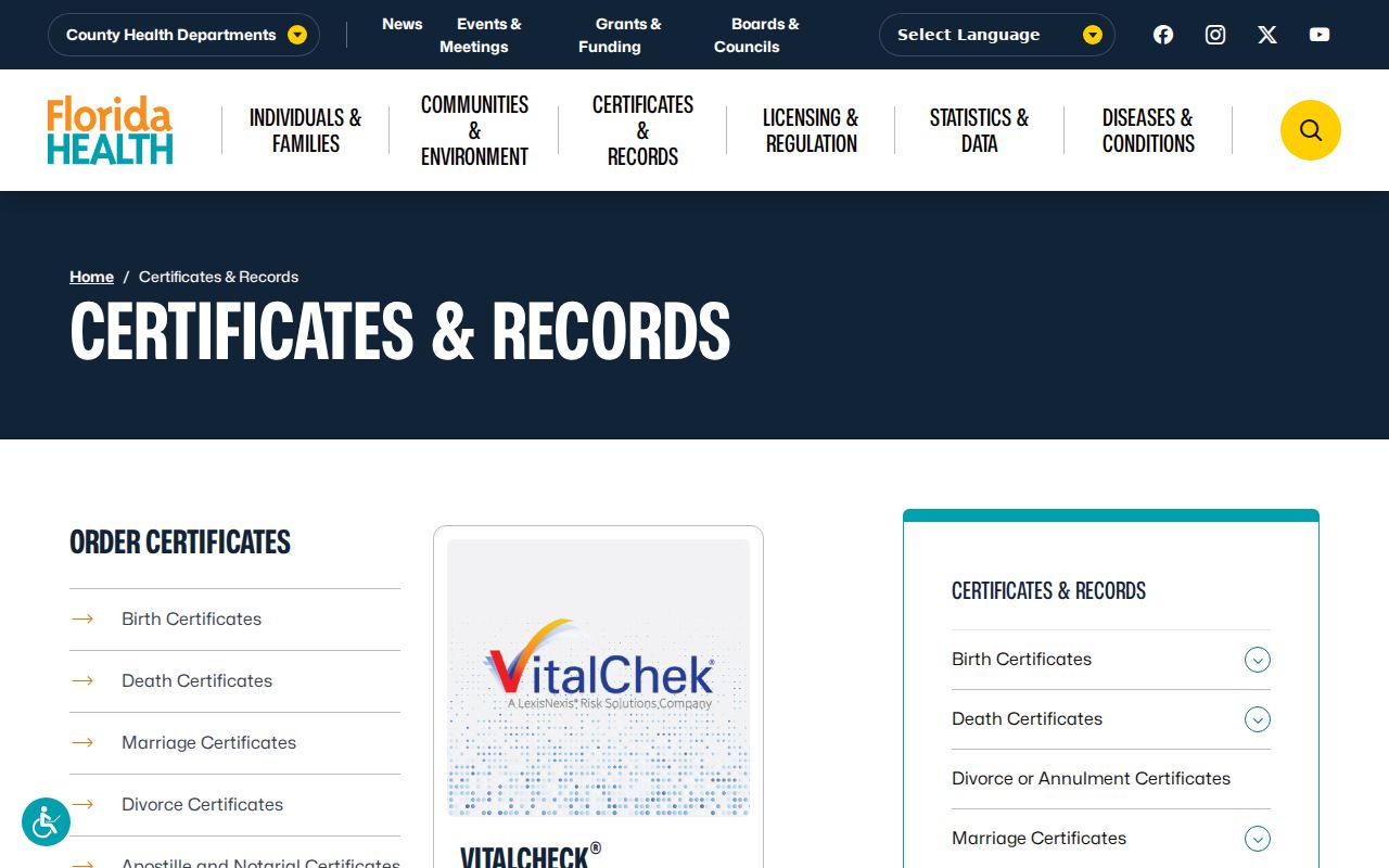 Ocoee previous residents Florida vital records gateway